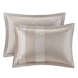 Madison Park Ava 7-Piece Polyester Chenille Pieced Comforter Set in Beige