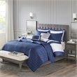 Madison Park Heritage 8-Piece Polyester Microfiber Comforter Set in Navy