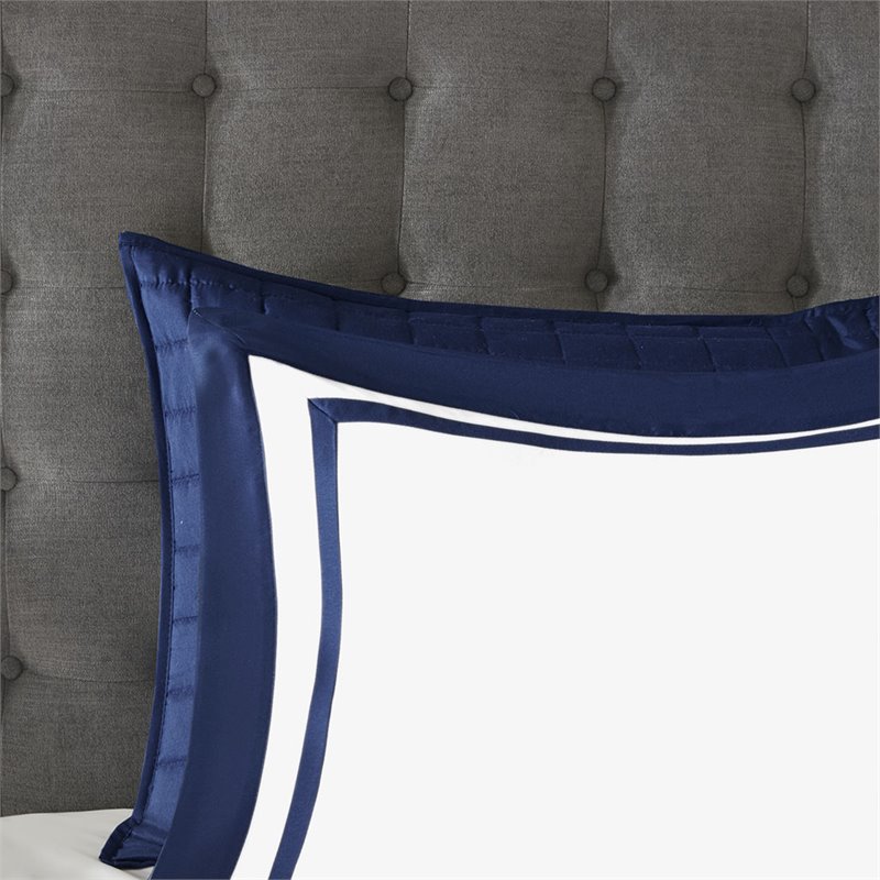 Madison Park Heritage 8-Piece Polyester Microfiber Comforter Set in Navy