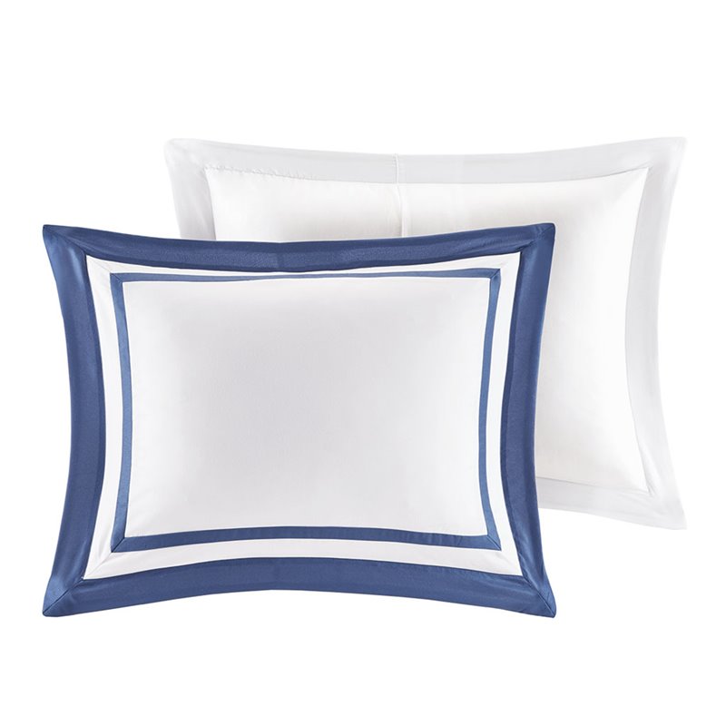 Madison Park Heritage 8-Piece Polyester Microfiber Comforter Set in Navy