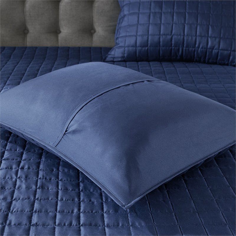 Madison Park Heritage 8-Piece Polyester Microfiber Comforter Set in Navy