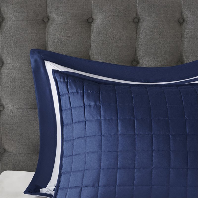 Madison Park Heritage 8-Piece Polyester Microfiber Comforter Set in Navy