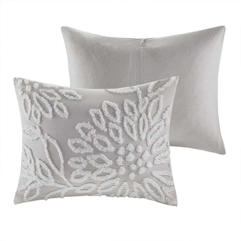 Madison Park Veronica 100 Percent Cotton Tufted Comforter Set in Gray