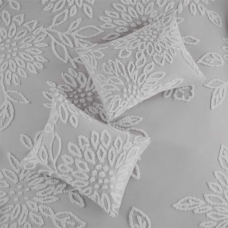 Madison Park Veronica 100 Percent Cotton Tufted Comforter Set in Gray
