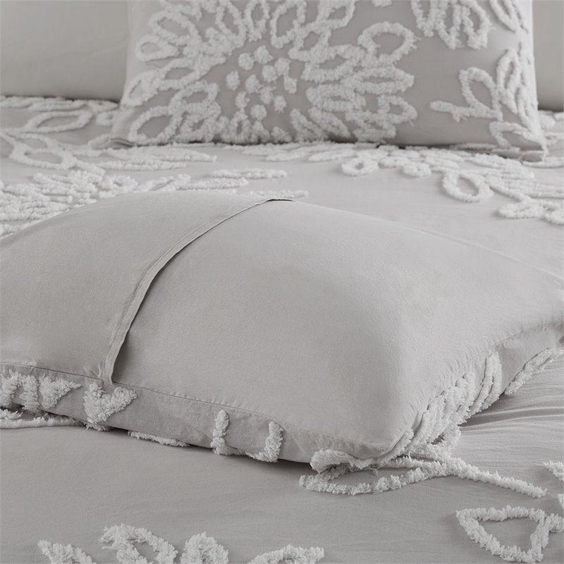 Madison Park Veronica 100 Percent Cotton Tufted Comforter Set in Gray