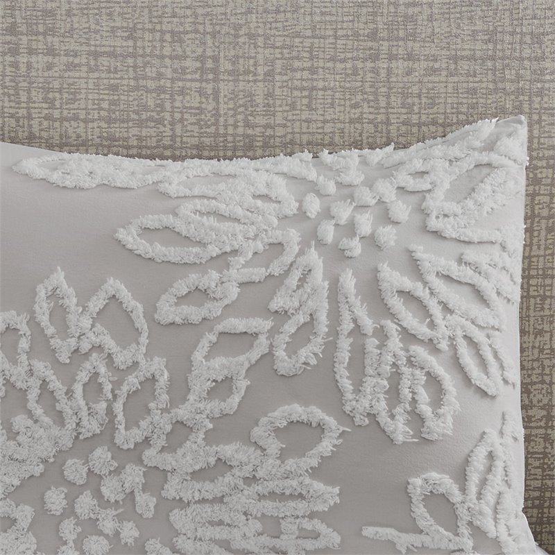 Madison Park Veronica 100 Percent Cotton Tufted Comforter Set in Gray