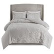 Madison Park Veronica 100 Percent Cotton Tufted Comforter Set in Gray