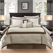 Madison Park Genevieve 7-Piece Polyester Solid Comforter Set in Beige