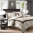 Madison Park Genevieve 7-Piece Polyester Solid Comforter Set in Beige