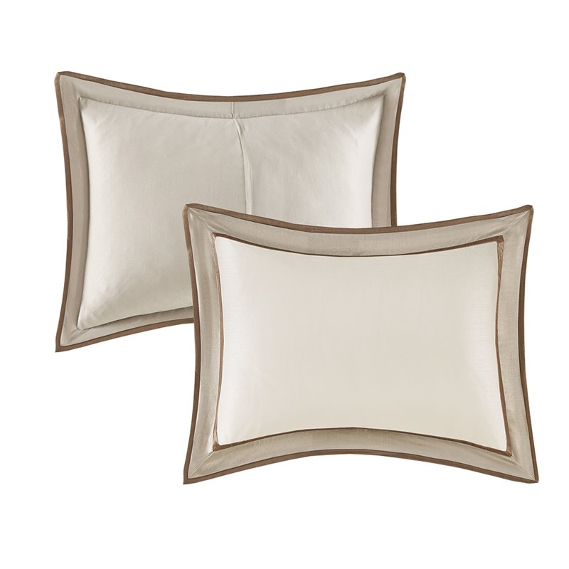 Madison Park Genevieve 7-Piece Polyester Solid Comforter Set in Beige