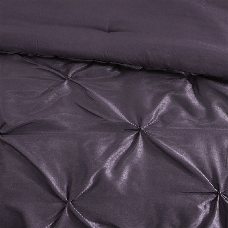 madison park laurel 7-piece polyester polyoni set with pleats in purple