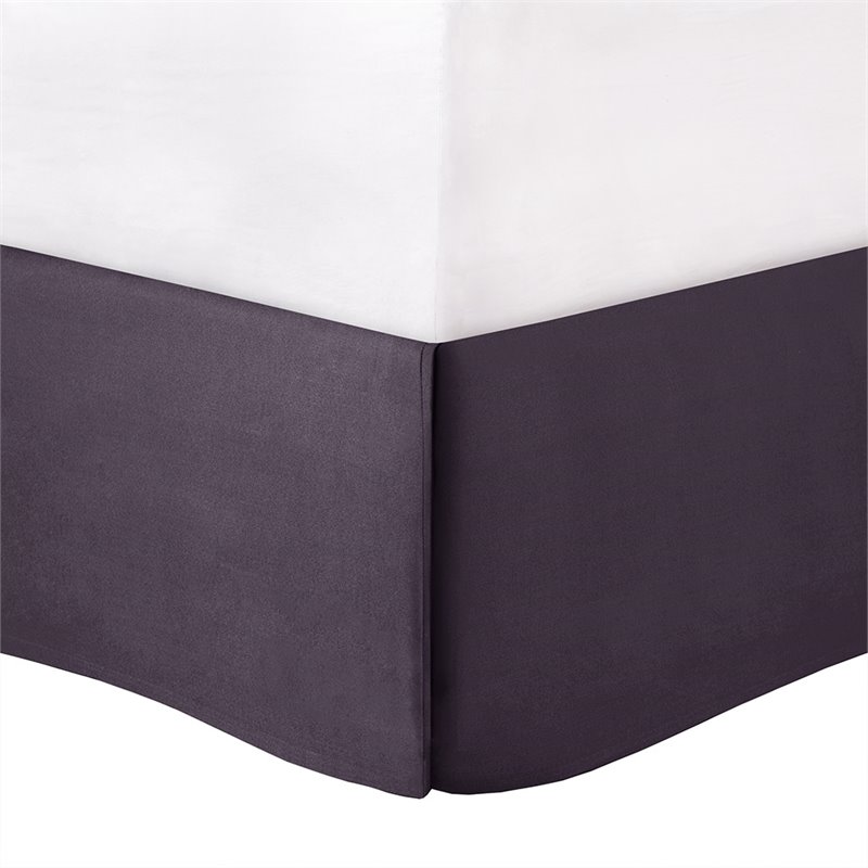 madison park laurel 7-piece polyester polyoni set with pleats in purple