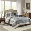 Madison Park Princeton 7-Piece Polyester Jacquard Comforter Set in Blue