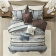 Madison Park Princeton 7-Piece Polyester Jacquard Comforter Set in Blue