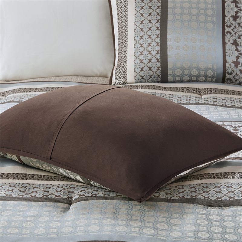 Madison Park Princeton 7-Piece Polyester Jacquard Comforter Set in Blue