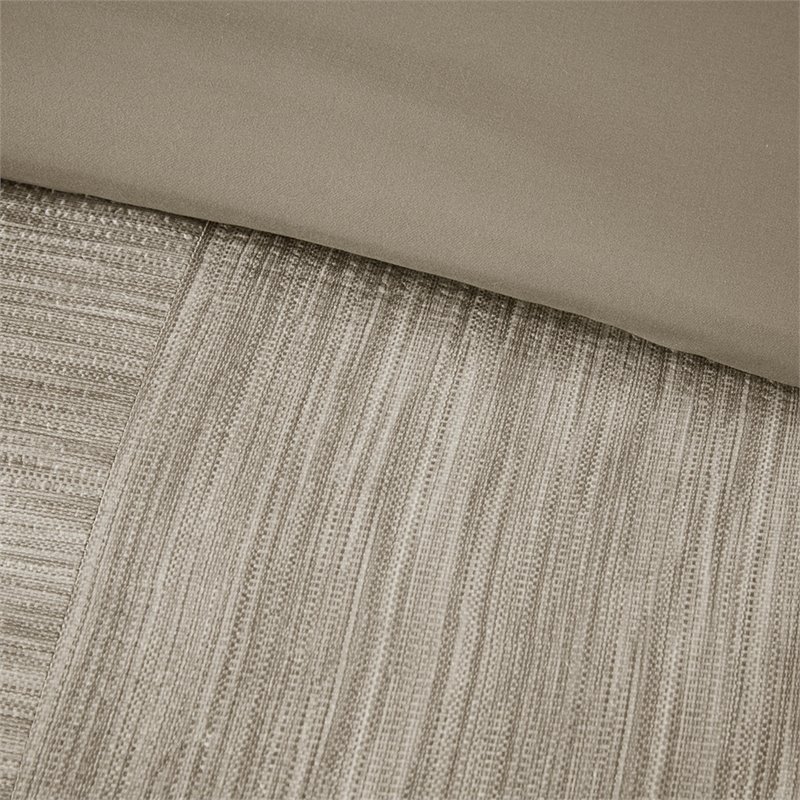 Madison Park Walter 7-Piece Polyester Printed Seersucker Comforter Set in Beige