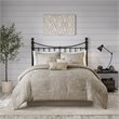 Madison Park Walter 7-Piece Polyester Printed Seersucker Comforter Set in Beige