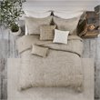 Madison Park Walter 7-Piece Polyester Printed Seersucker Comforter Set in Beige