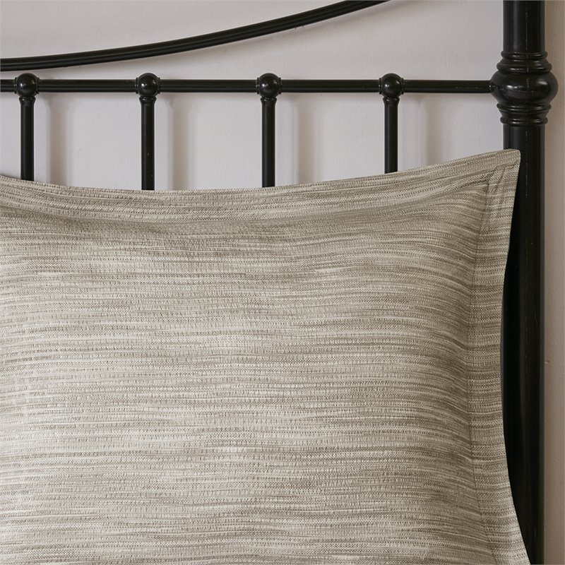 Madison Park Walter 7-Piece Polyester Printed Seersucker Comforter Set in Beige