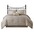 Madison Park Walter 7-Piece Polyester Printed Seersucker Comforter Set in Beige
