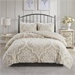 Madison Park Viola 100 Percent Cotton Tufted Comforter Set in Beige
