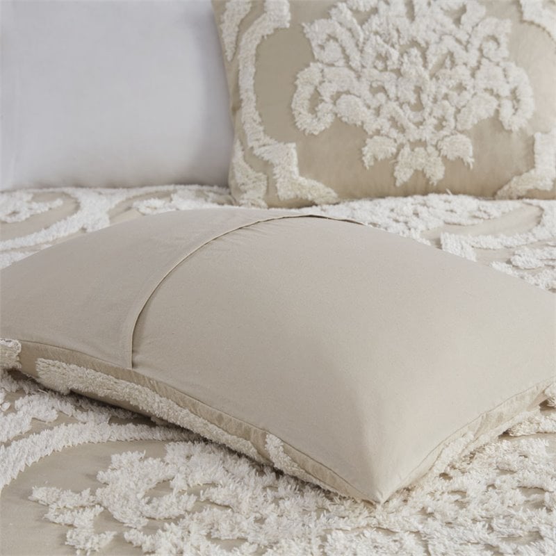 Madison Park Viola 100 Percent Cotton Tufted Comforter Set in Beige