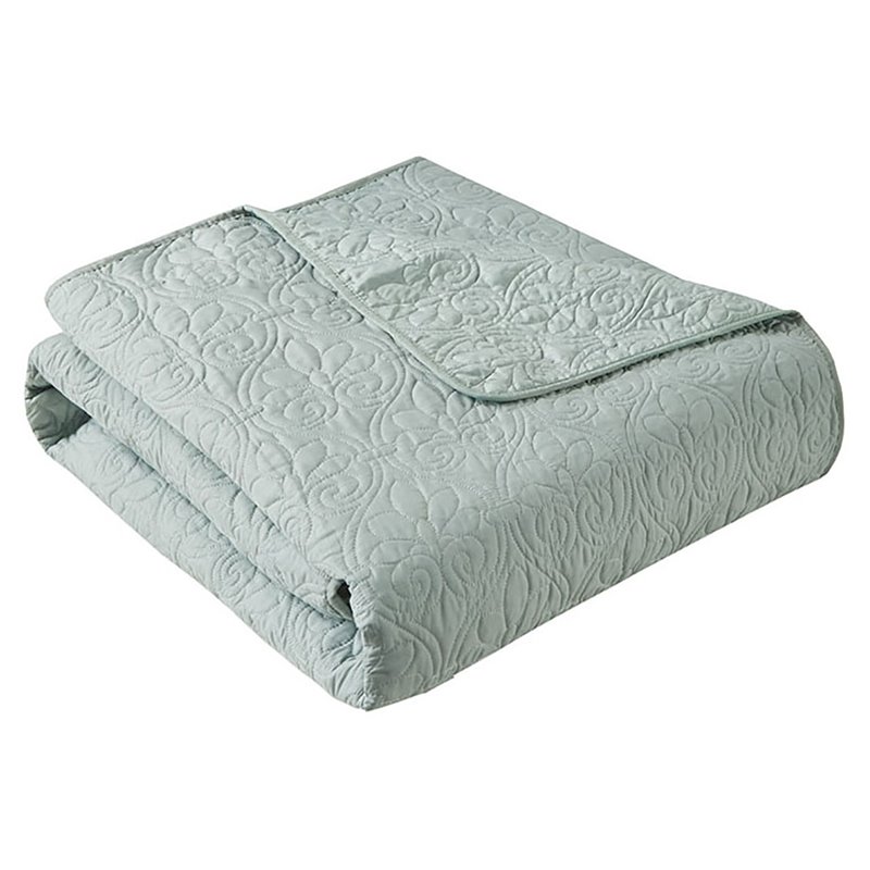 Madison Park 100 Percent Polyester Microfiber Oversized Quilted Throw in Green