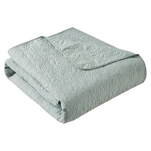 Madison Park 100 Percent Polyester Microfiber Oversized Quilted Throw in Green