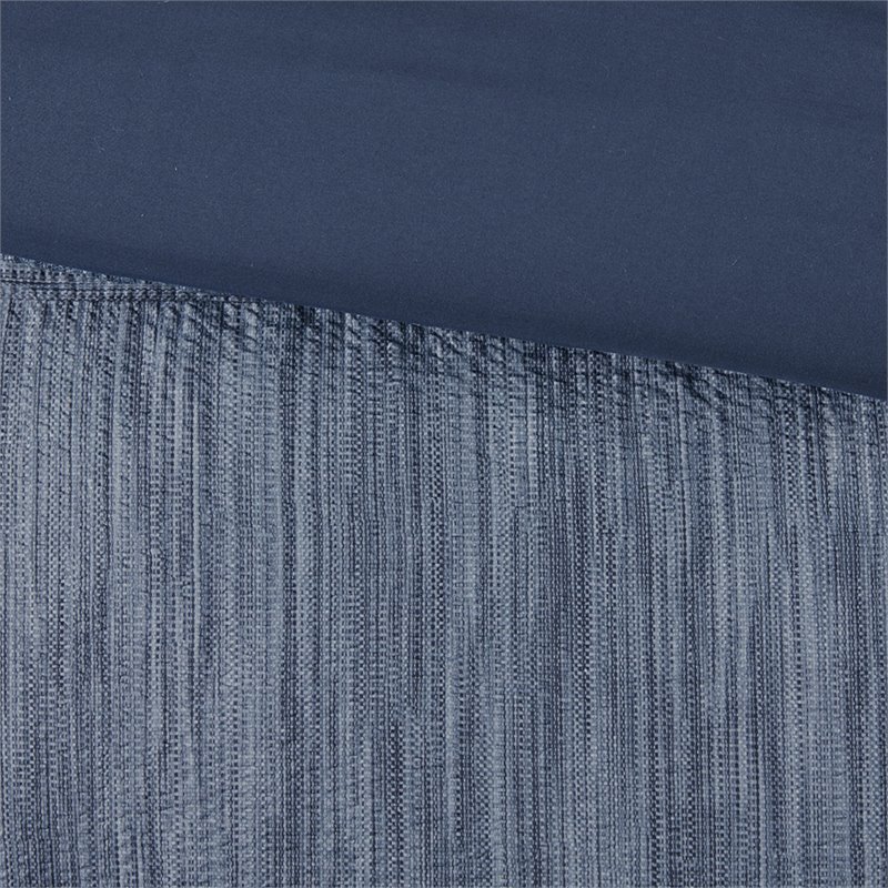 Madison Park Walter 7-Piece Polyester Printed Seersucker Comforter Set in Navy