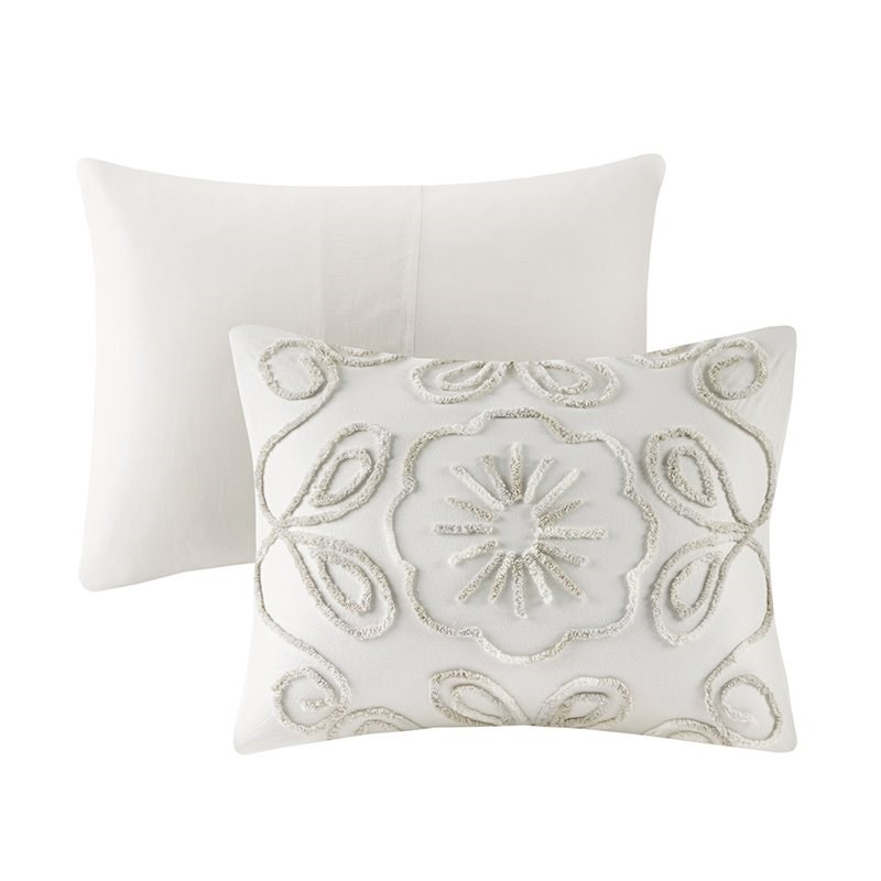 Madison Park Violette 100 Percent Cotton Tufted Comforter Set in Ivory