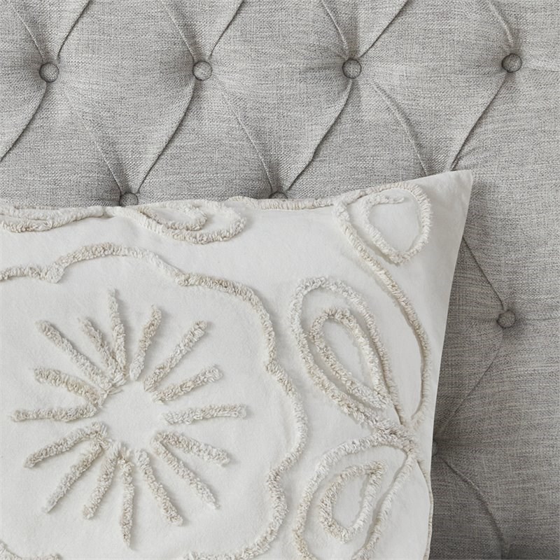 Madison Park Violette 100 Percent Cotton Tufted Comforter Set in Ivory