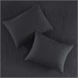 Madison Park Keaton Polyester Microfiber Solid Brushed Coverlet Set in Black