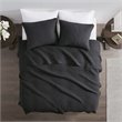 Madison Park Keaton Polyester Microfiber Solid Brushed Coverlet Set in Black