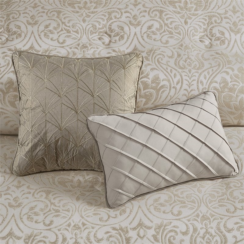 Madison Park Emilia 12-Piece 100 Percent Polyester Comforter Set in Brown