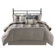 Madison Park Ridge 7-Piece Polyester Herringbone Printed Comforter Set in Brown