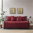 Madison Park Ridge Polyester Herringbone Reversible Daybed Cover Set in Red