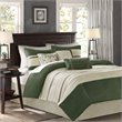 Madison Park Palmer 7-Piece 100 Percent Polyester Comforter Set in Green