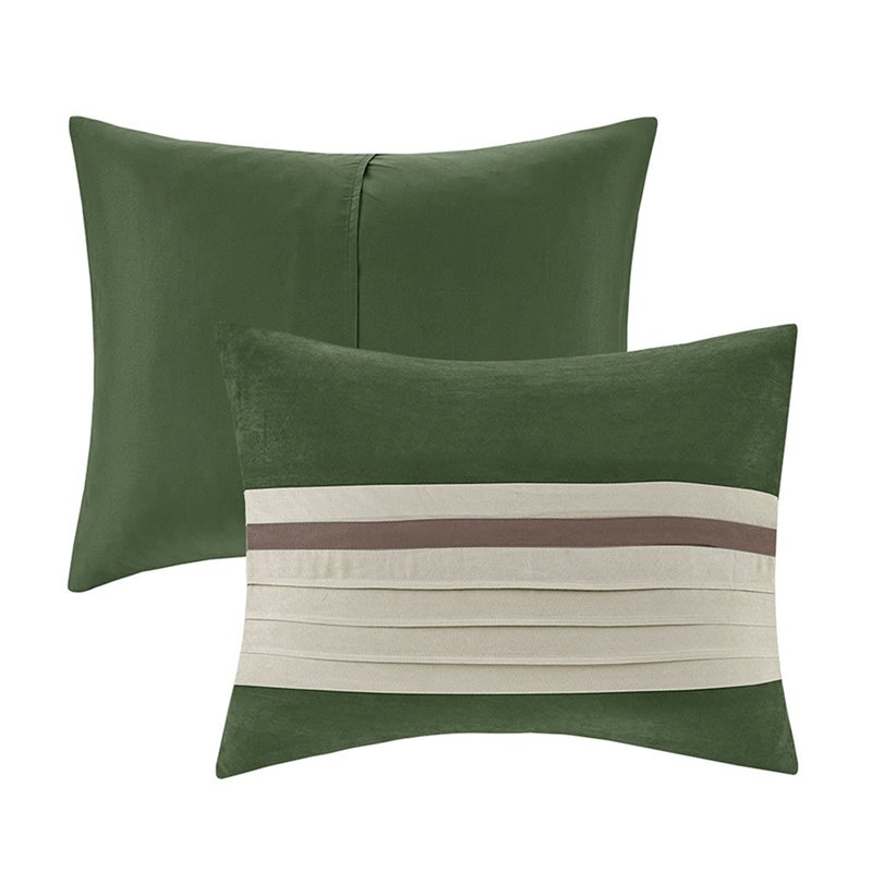 Madison Park Palmer 7-Piece 100 Percent Polyester Comforter Set in Green