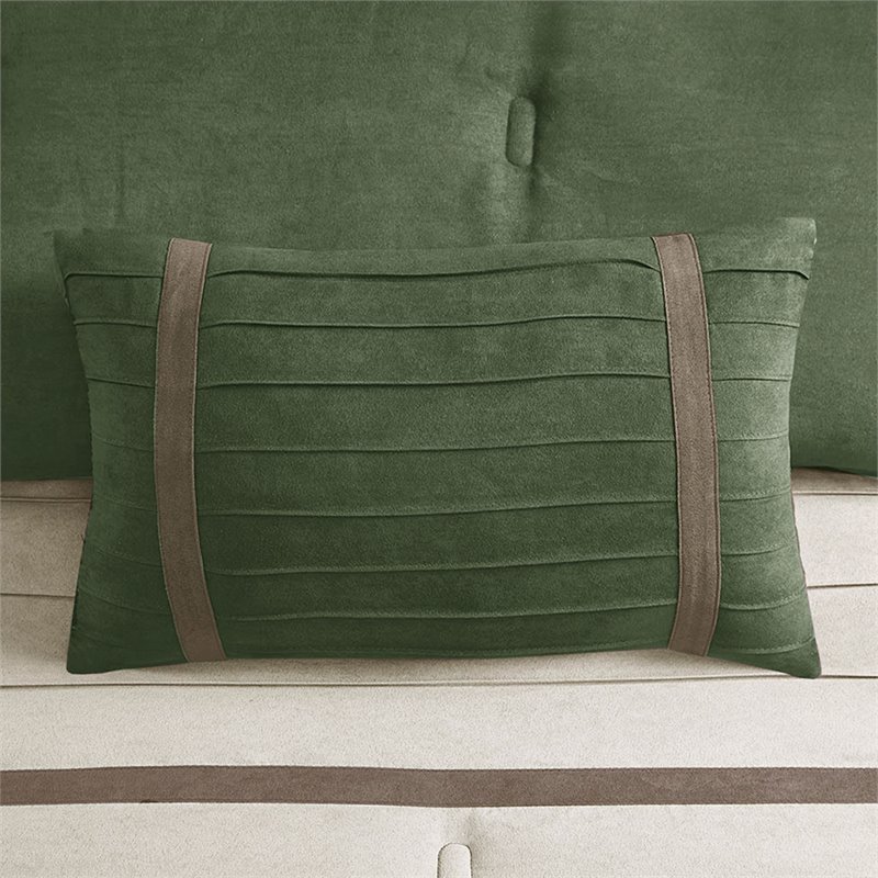 Madison Park Palmer 7-Piece 100 Percent Polyester Comforter Set in Green