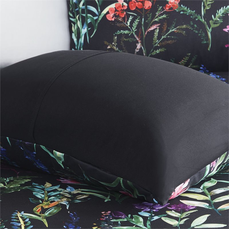 Madison Park Tasha 5-Piece 100 Percent Polyester Comforter Set in Black