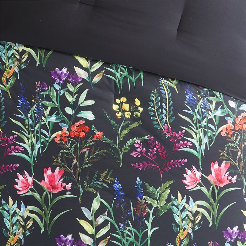 Madison Park Tasha 5-Piece 100 Percent Polyester Comforter Set in Black
