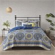 Madison Park 6-Piece 100 Percent Polyester Microfiber Coverlet Set in Blue