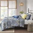 Madison Park 6-Piece 100 Percent Polyester Microfiber Coverlet Set in Blue