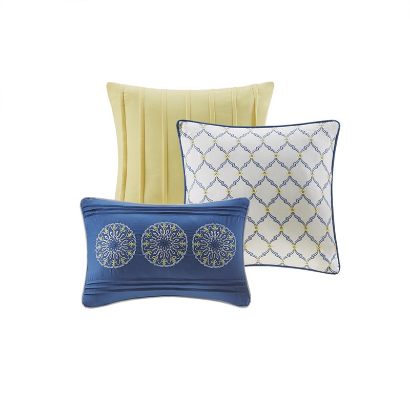 Madison Park 6-Piece 100 Percent Polyester Microfiber Coverlet Set in Blue