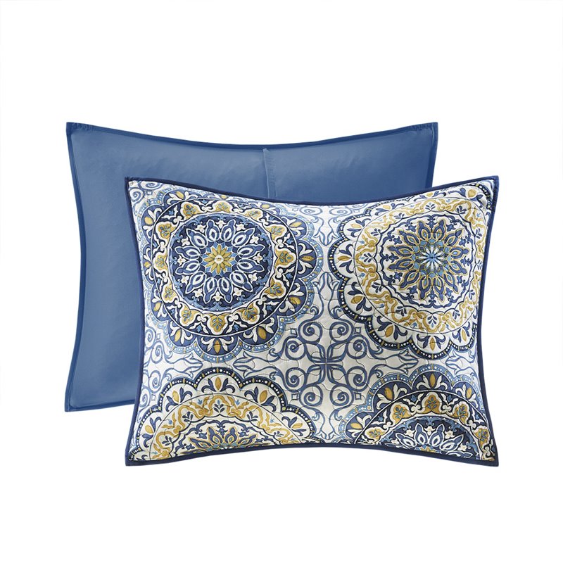 Madison Park 6-Piece 100 Percent Polyester Microfiber Coverlet Set in Blue