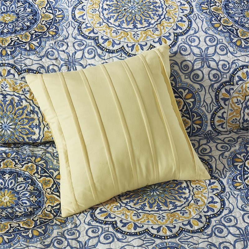 Madison Park 6-Piece 100 Percent Polyester Microfiber Coverlet Set in Blue