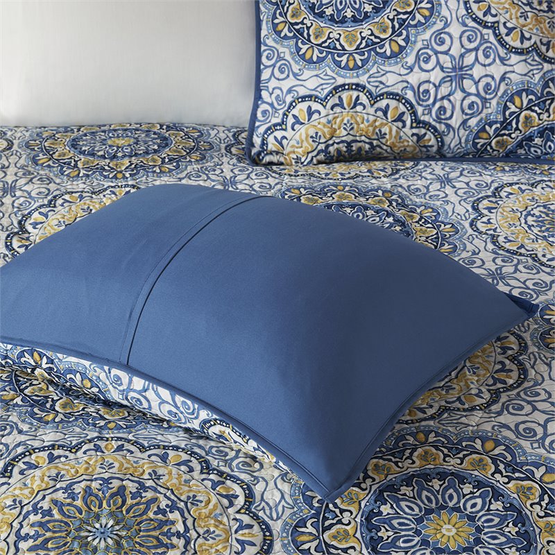 Madison Park 6-Piece 100 Percent Polyester Microfiber Coverlet Set in Blue