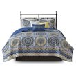 Madison Park 6-Piece 100 Percent Polyester Microfiber Coverlet Set in Blue