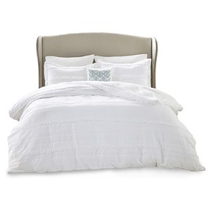 Madison Park Celeste Polyester Microfiber 2-in-1 Full/Queen Duvet in White