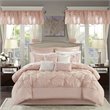 Madison Park Essentials Joella 24-Piece Polyester Tufted Comforter Set in Pink